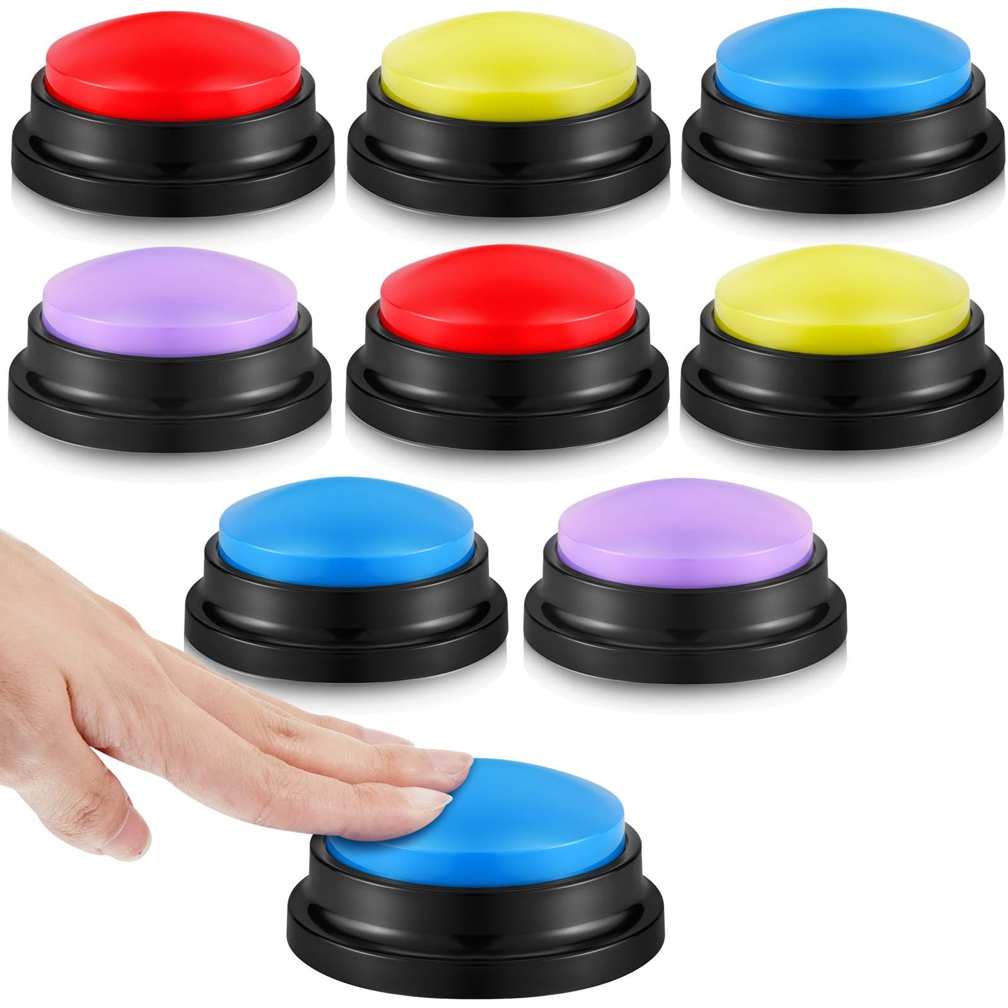 Honoson 8-Piece Recordable Buzzers for Trivia Games | Classroom & Team Activities