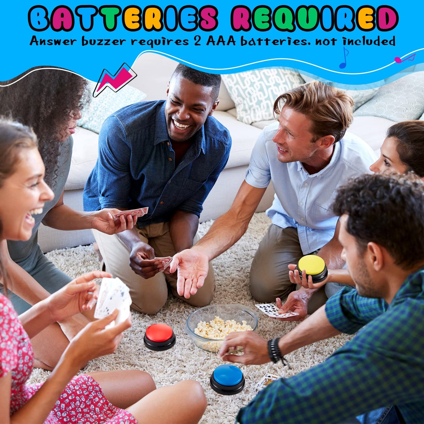 Honoson 8-Piece Recordable Buzzers for Trivia Games | Classroom & Team Activities