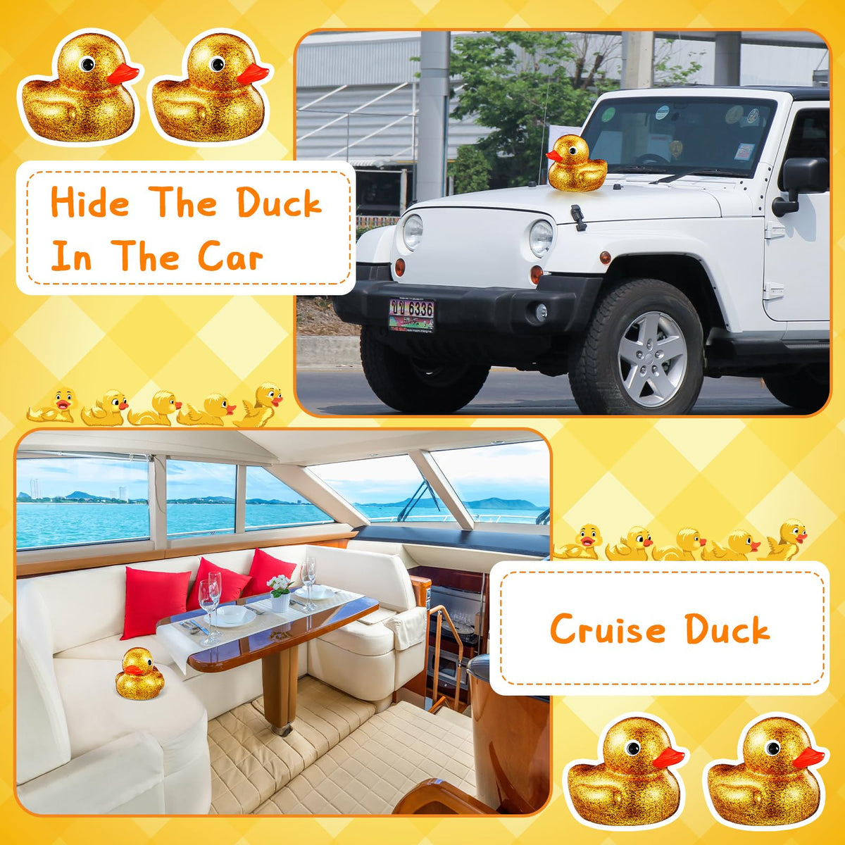 Honoson Giant Glitter Rubber Duck – 6.89 Inch Gold Sparkle Bath Toy & Party Decor