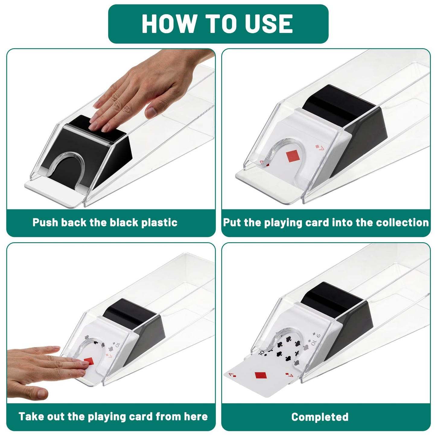 Honoson Blackjack Shoe and Discard Tray – Clear Acrylic 6-Deck Card Dealing Set
