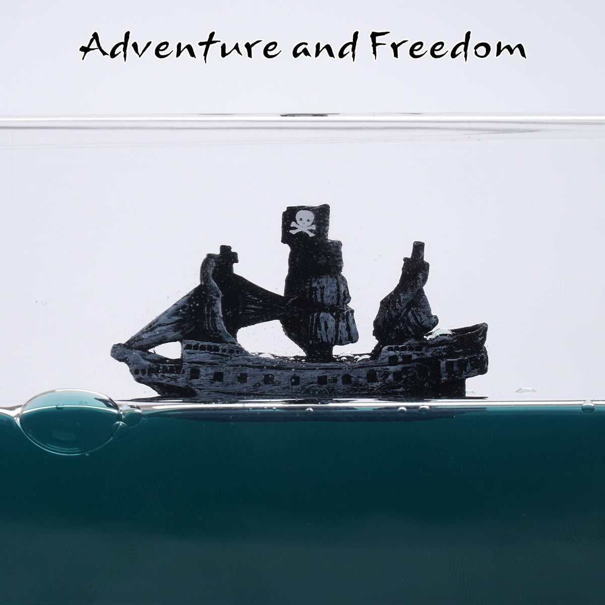 Honsheng Unsinkable Black Pearl Ship — Liquid Wave Desk Toy & Gift Ornament