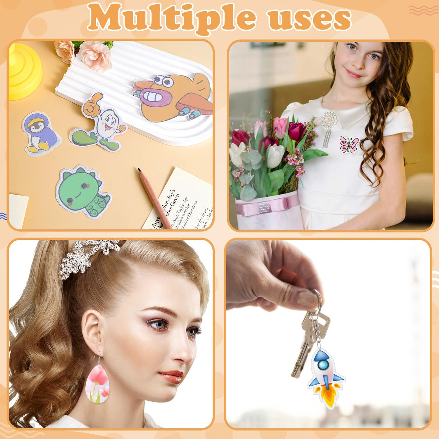 HONSIO 20 Pieces Shrinky Dink Sheets – DIY Keychains & Crafts (7.9 x 5.7 in)