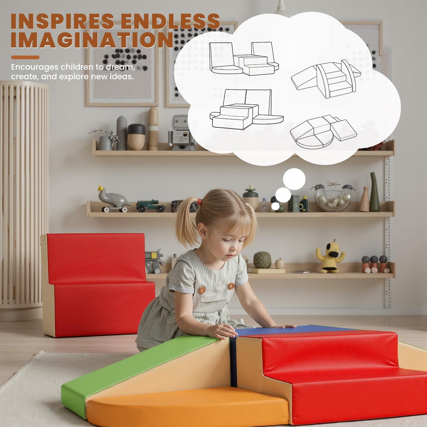 Hoohtoot Foam Climbing Blocks for Toddlers – 6-Piece Soft Play Set