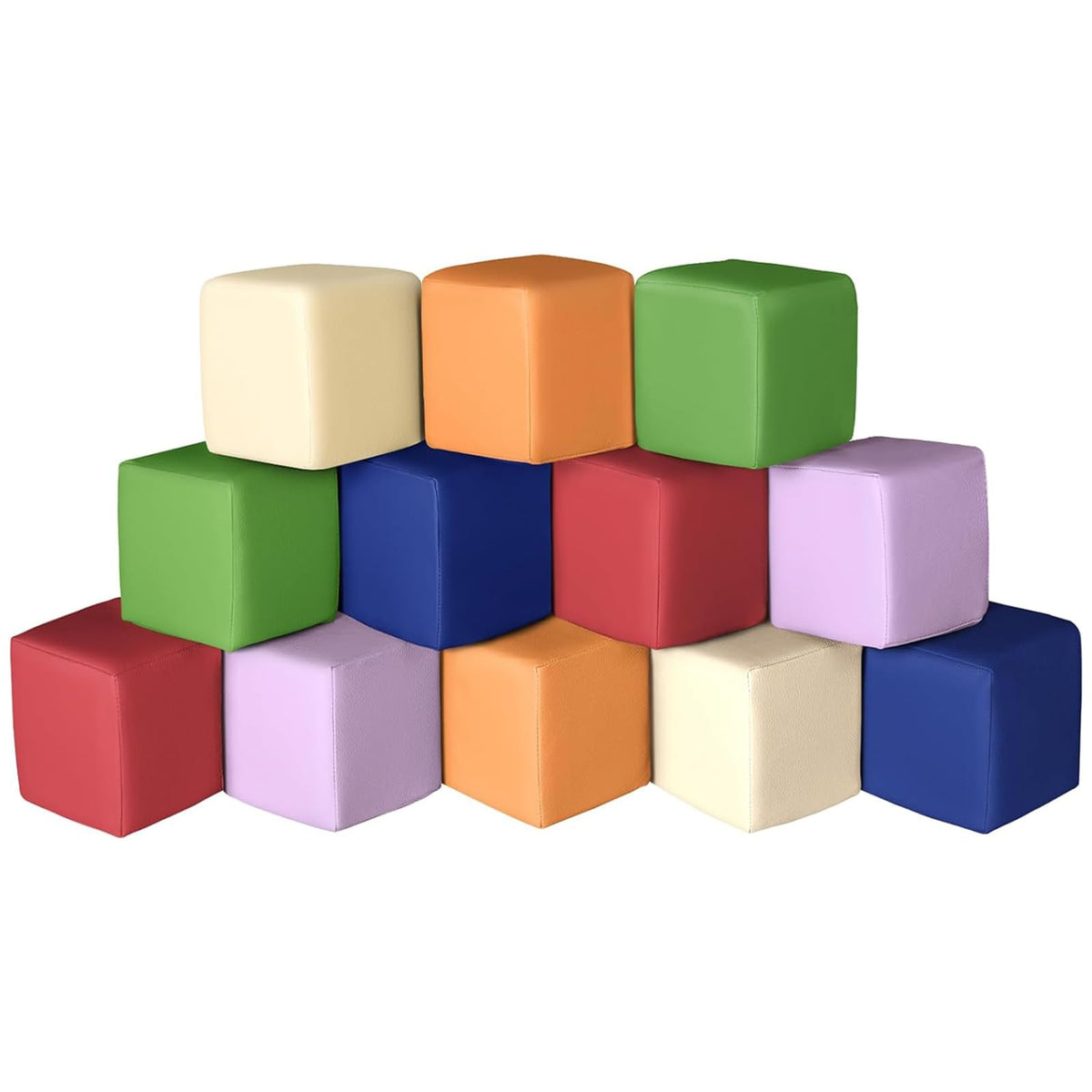 Hoohtoot Foam Building Blocks – 12-Piece PU Leather Colorful Giant Blocks for Toddlers