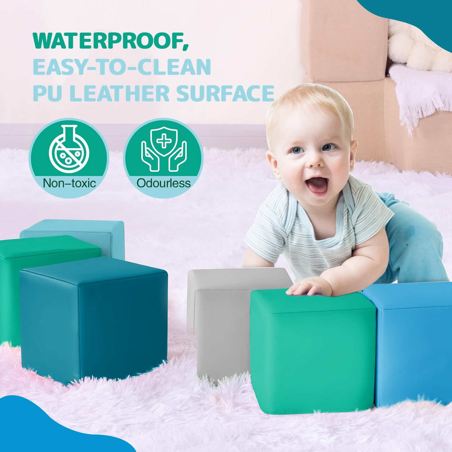 Hoohtoot Foam Building Blocks – 12-Piece Colorful Giant Blocks for Toddlers and Preschoolers