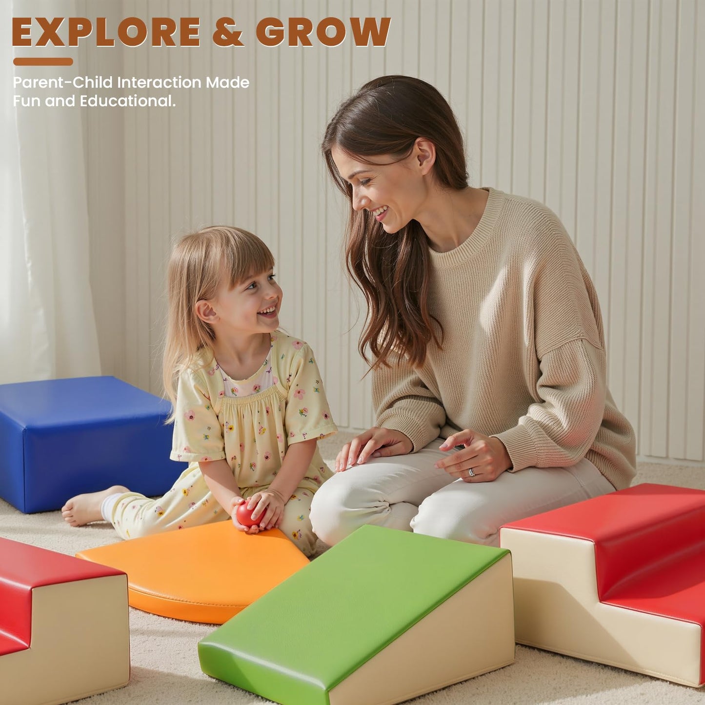 Hoohtoot Foam Climbing Blocks for Toddlers – 6-Piece Soft Play Set