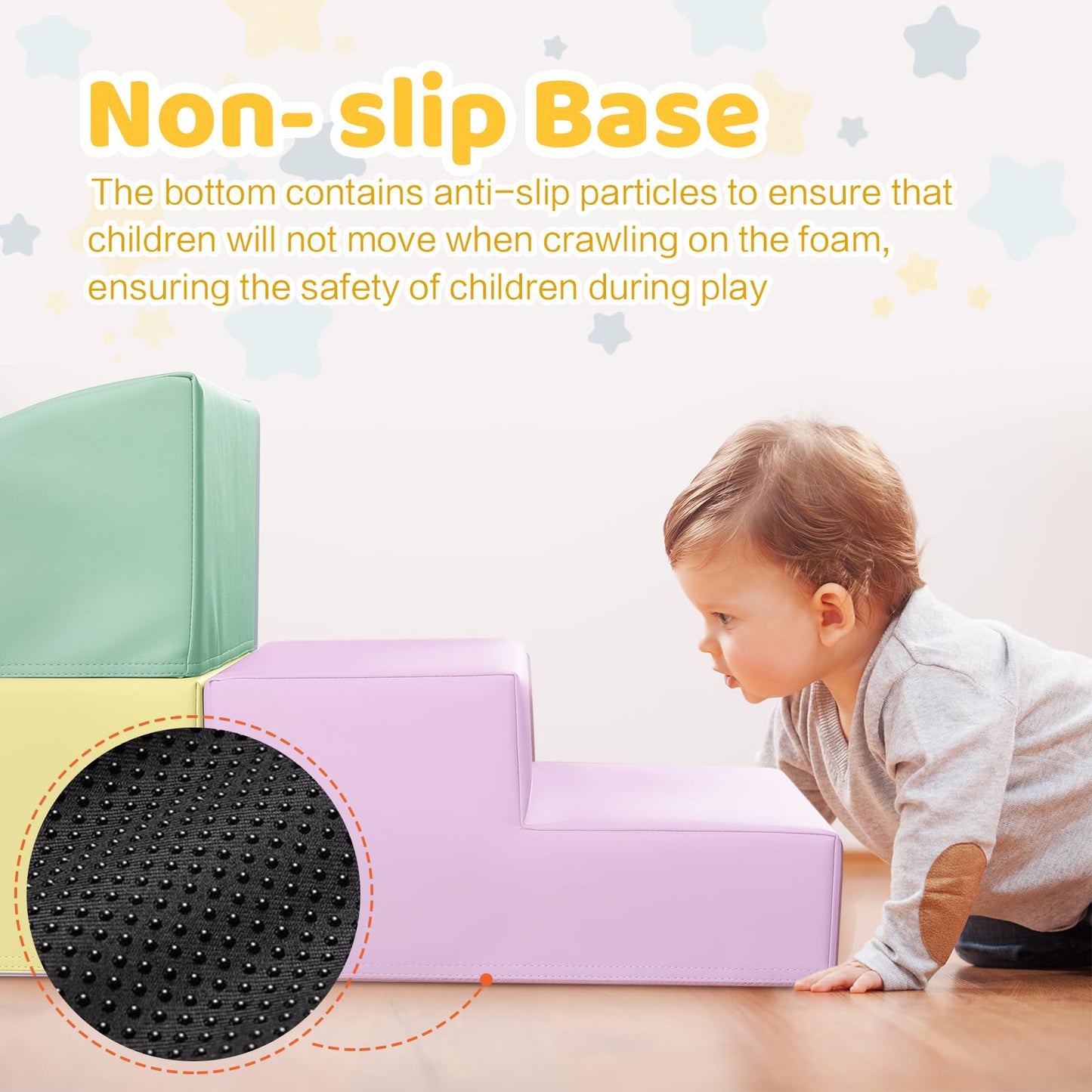 Hoohtoot Foam Climbing Blocks for Toddlers – PU Leather Climbing Toys + Ball Pit (Indoor Toddler Play, Yellow)