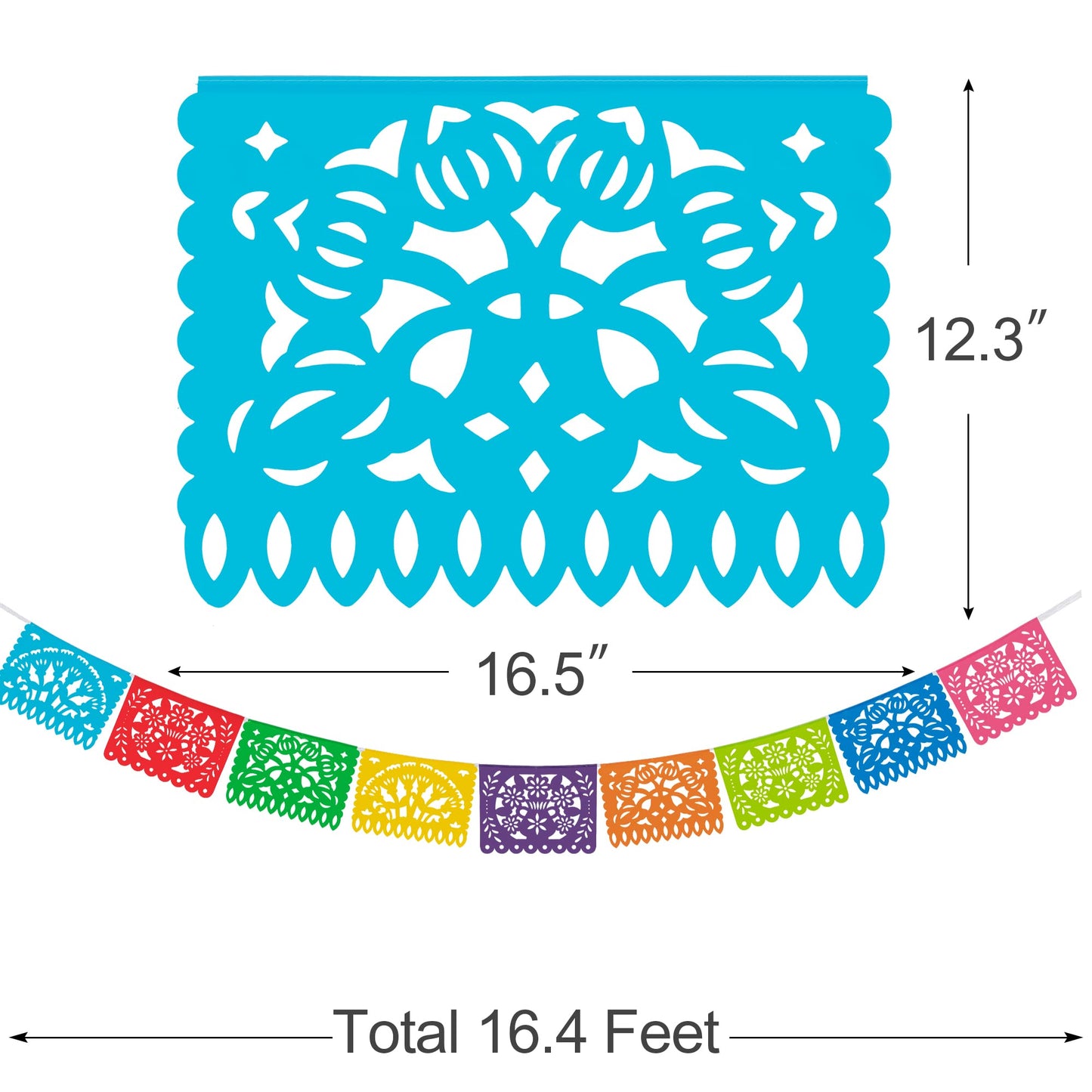 HOOJO 5 Packs 82 Ft Mexican Party Banners – Papel Picado Fiesta Decor