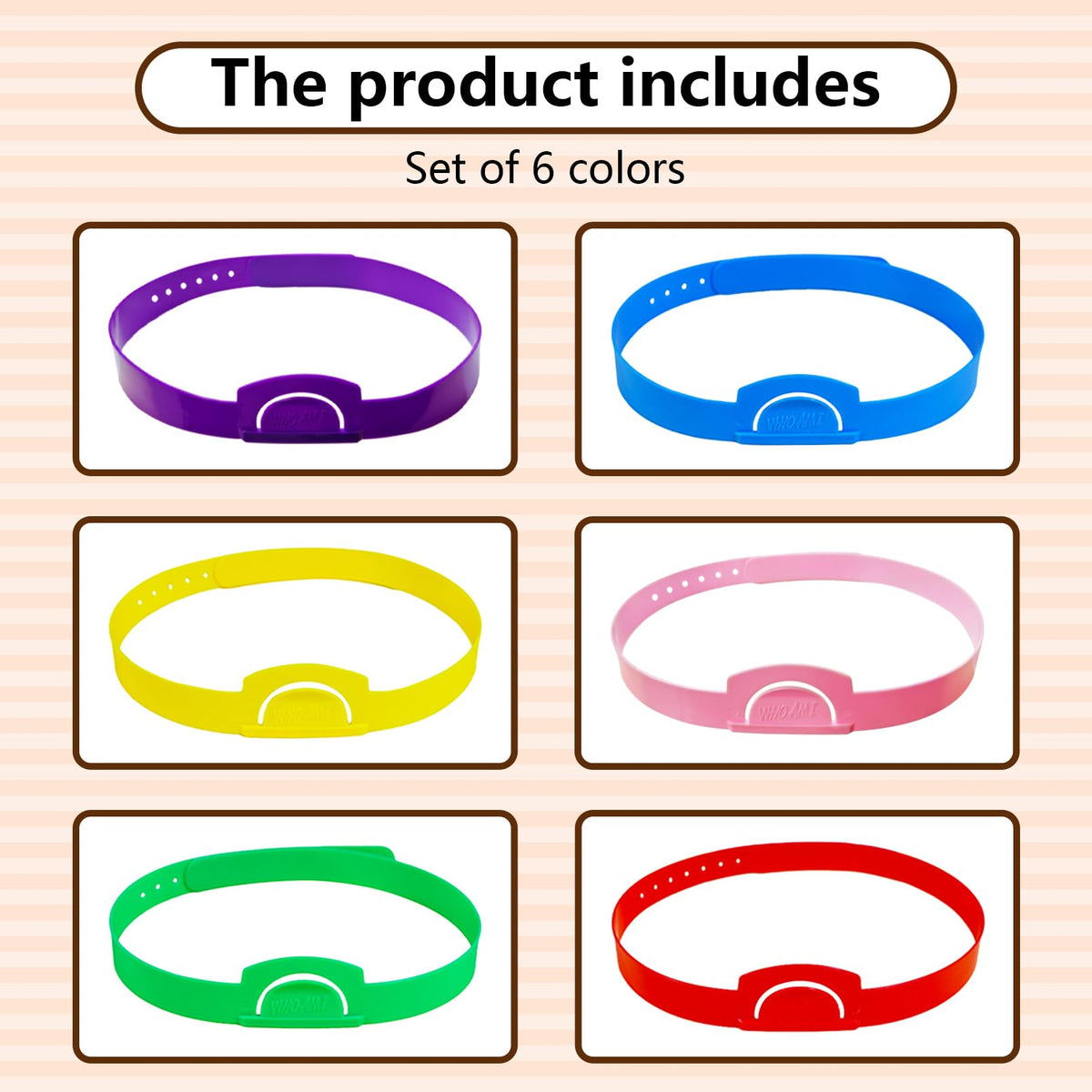 HOOJOJO Guess Who Headbands – 6 Colors, Adjustable Fit for Family Nights