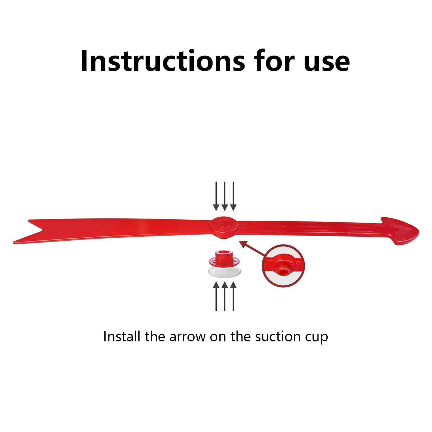HOOJOJO Large Arrow Spinner - 11.8 in Red Plastic with Suction Cup for Classroom Activities