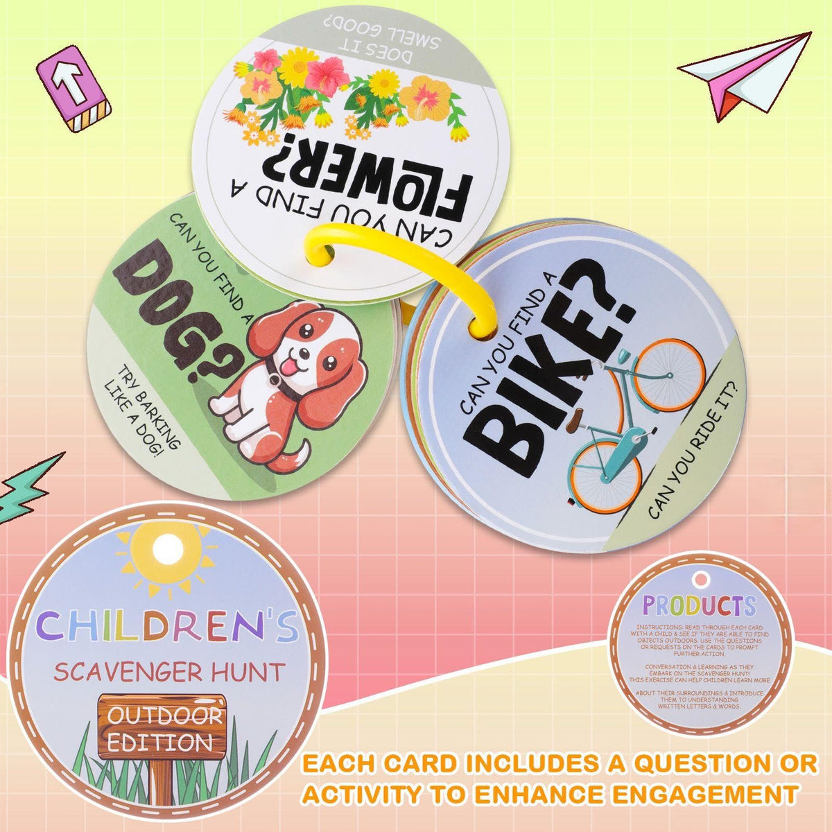 Hoolerry Toddler Scavenger Hunt Cards – Outdoor Edition for Ages 3-5