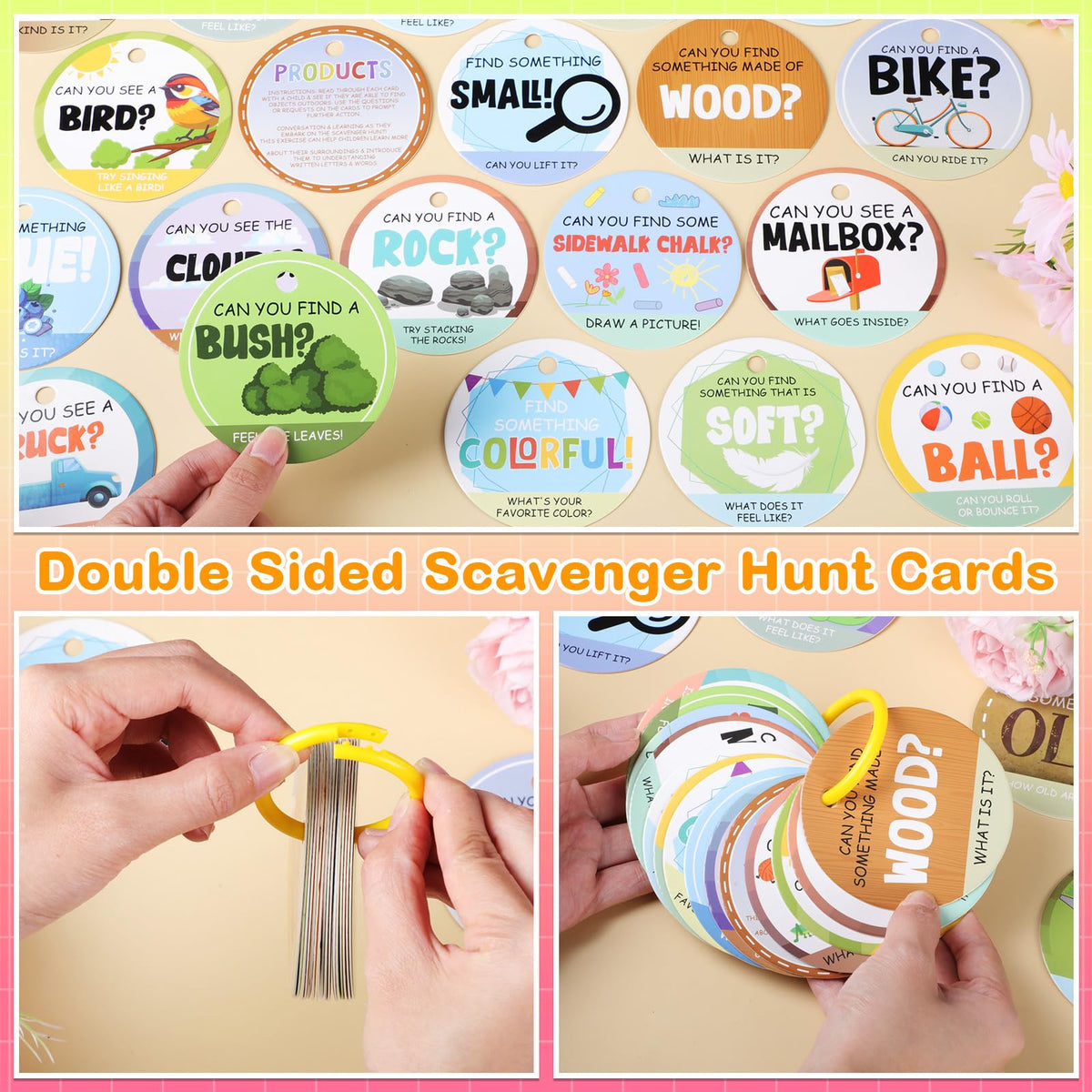 Hoolerry Toddler Scavenger Hunt Cards – Outdoor Edition for Ages 3-5