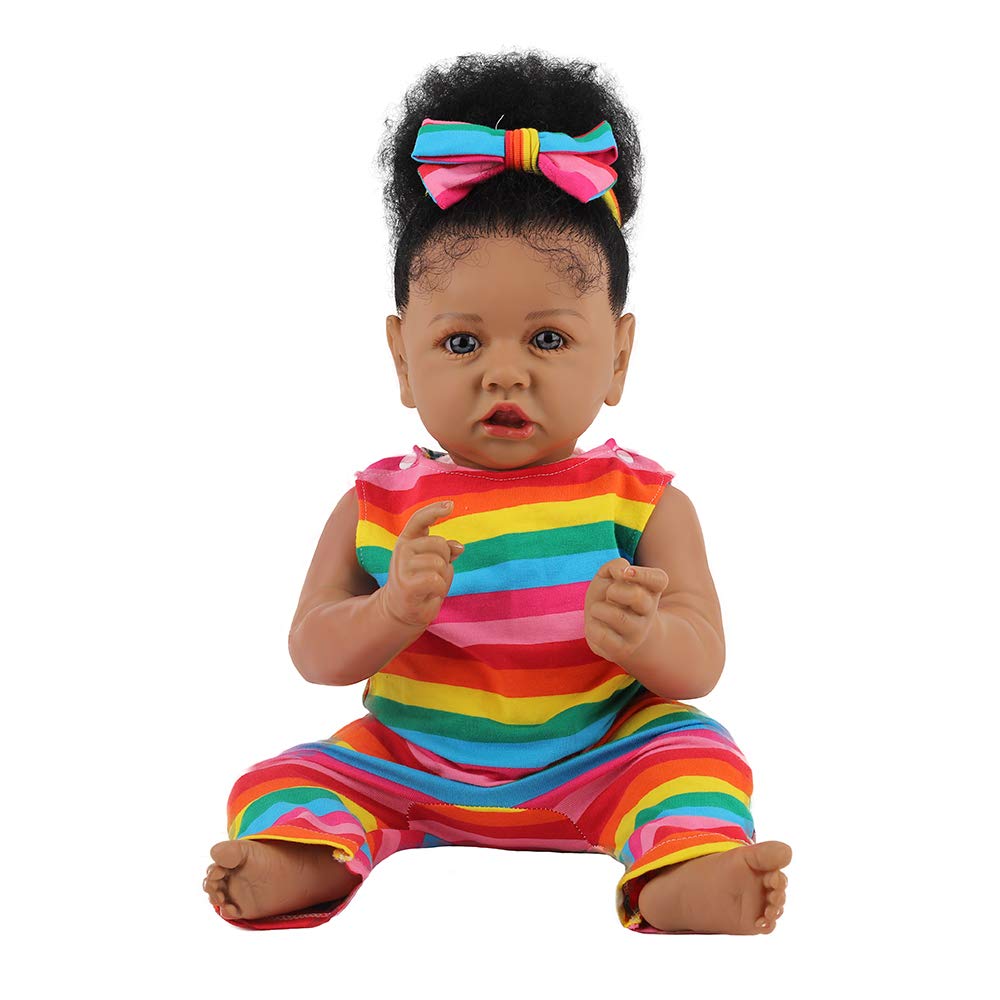 HOOMAI Lifelike Reborn Baby Doll 22.8in – Realistic African American Girl Gift Set