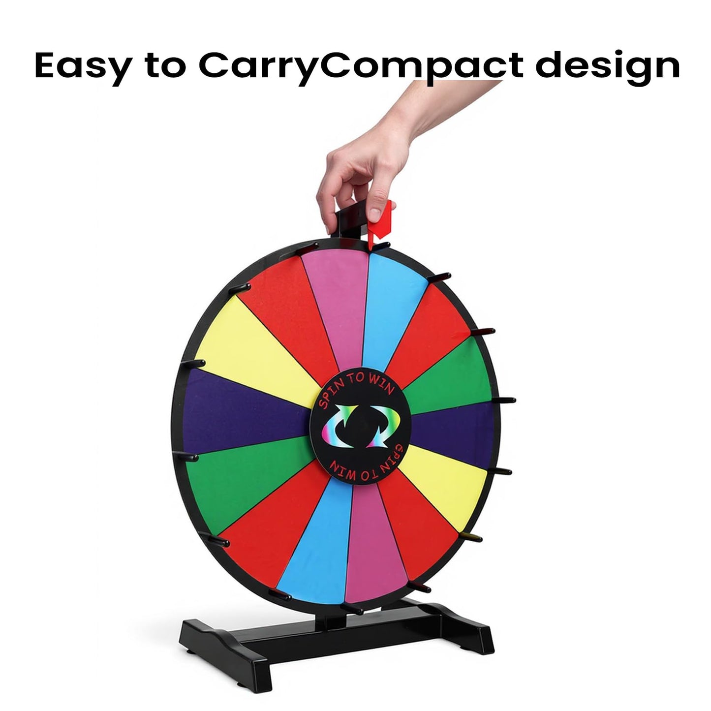 Hooomyai 24-Inch Tabletop Prize Wheel - 14 Slots, Stable Base, Dry Erase Surface