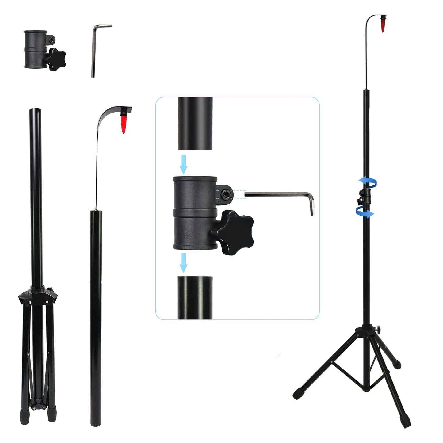 Hooomyai 30-Inch 18-Slot Prize Wheel – Adjustable Floor Stand 54–67 in
