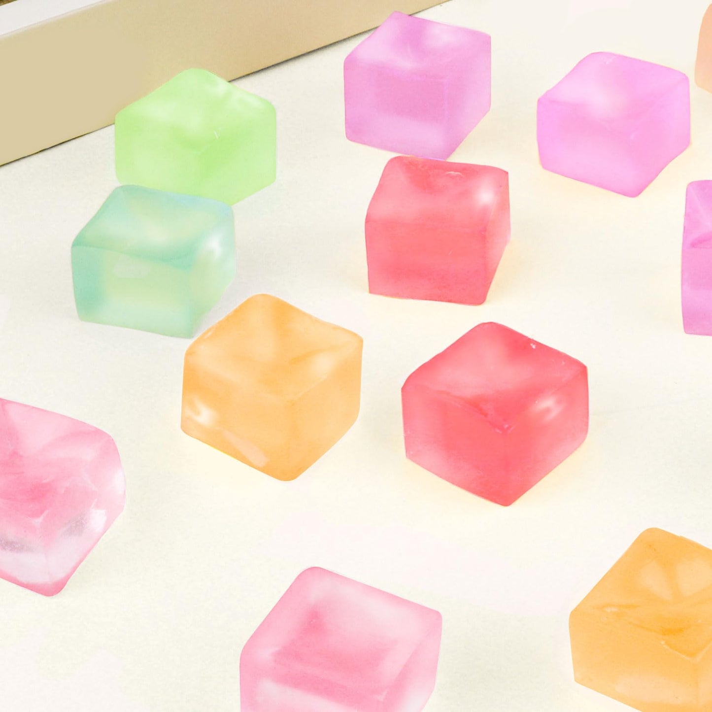 Hooqict 20Pcs Stress Cube Fidget Toys – Mini Squishy Ice Cube Sensory Cubes