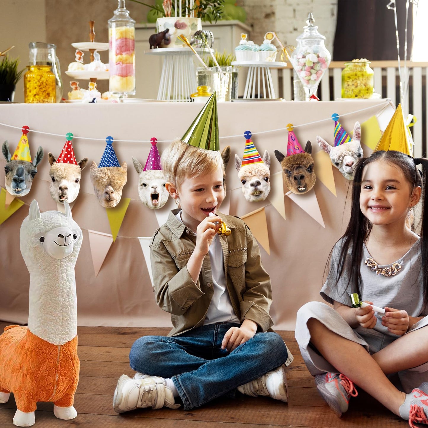 Hooqict Llama Birthday Banner Garland – Customizable 10-Expression Party Decor