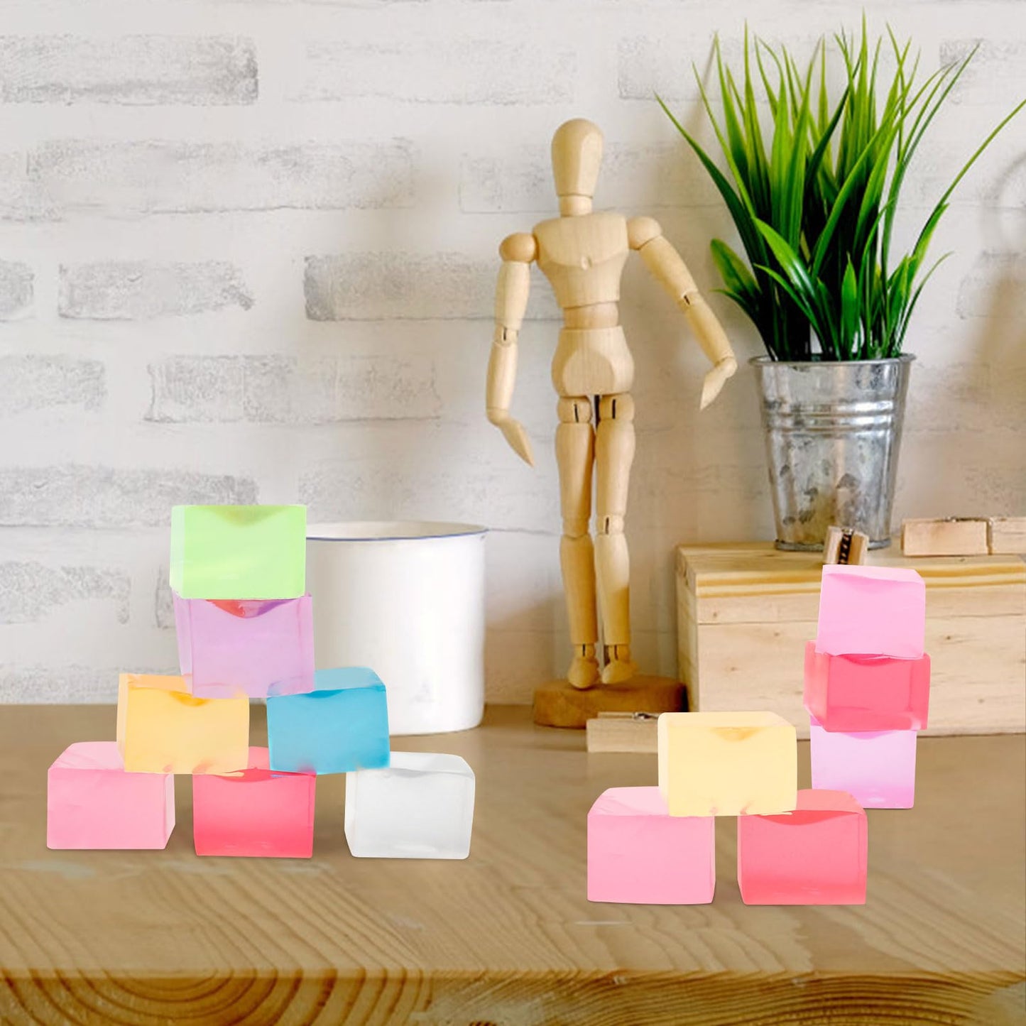 Hooqict 20Pcs Stress Cube Fidget Toys – Mini Squishy Ice Cube Sensory Cubes