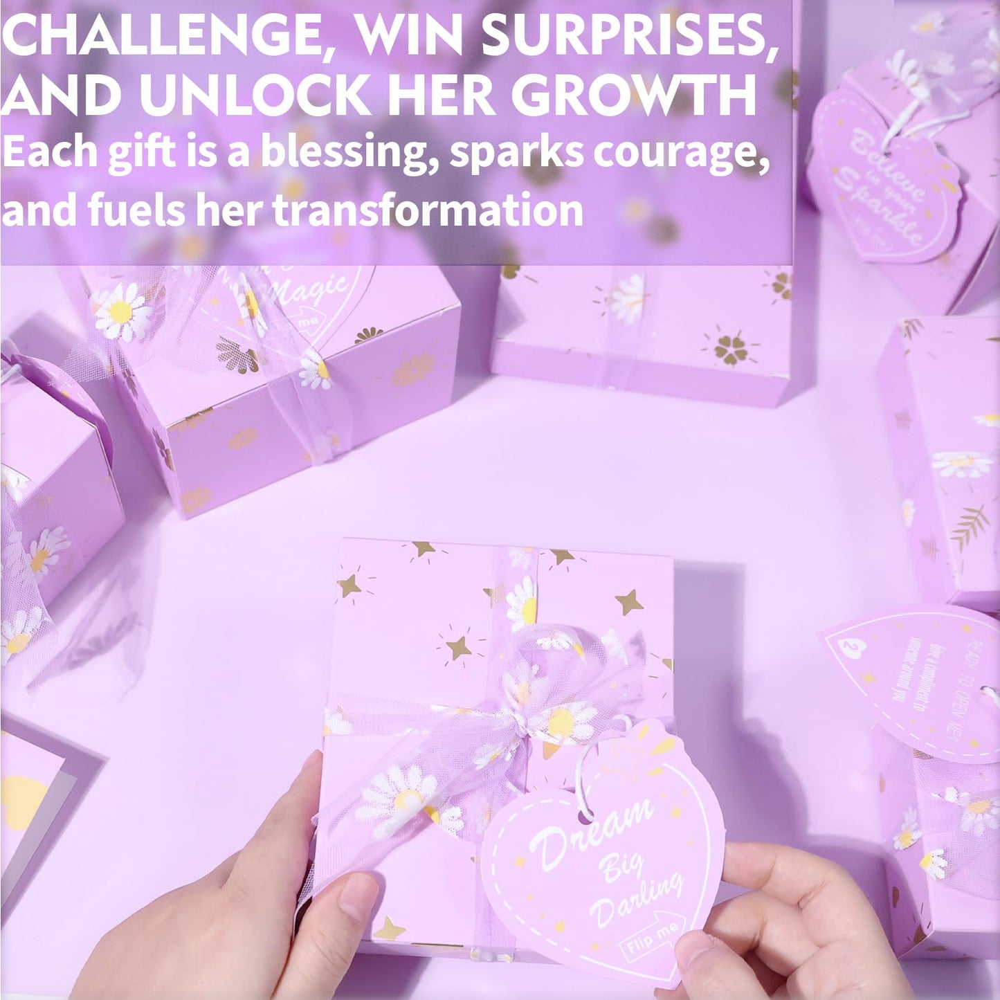Hoostee Teen Gifts – Trendy 9-Wrapped Gift Box with Inspiring Tasks & Makeup Bag