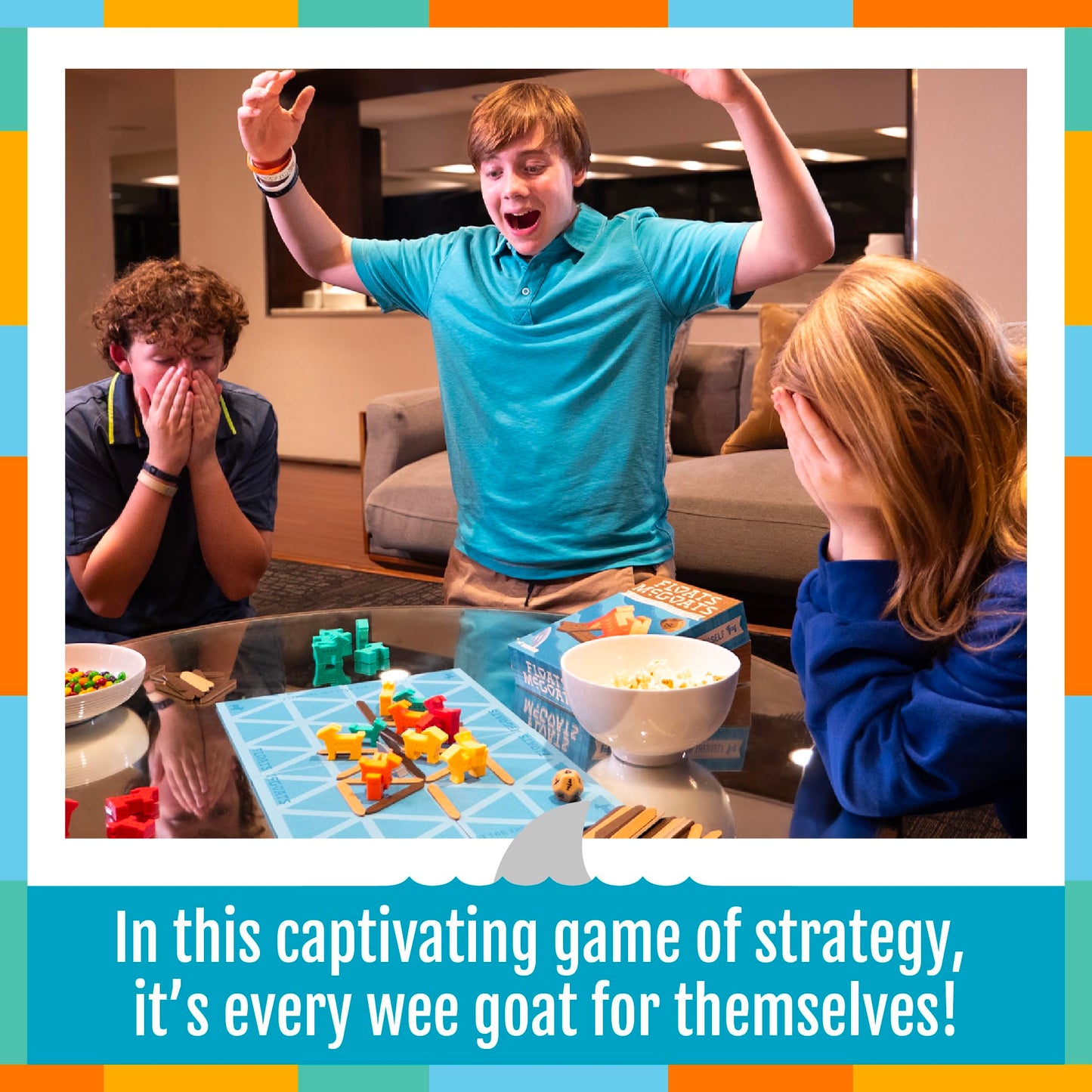 Hootenanny Games Floats McGoats Board Game – Build a Raft & Save Your Goats | 2-4 Players, Ages 10+