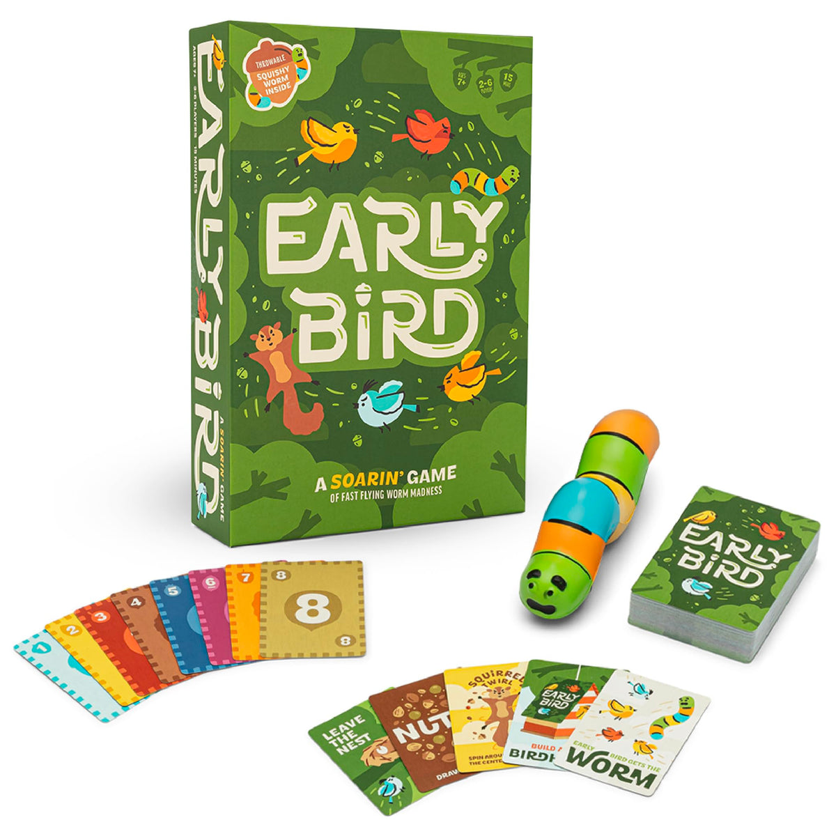 Hootenanny Games Early Bird — Fast Family Card Game for 2-6 Players