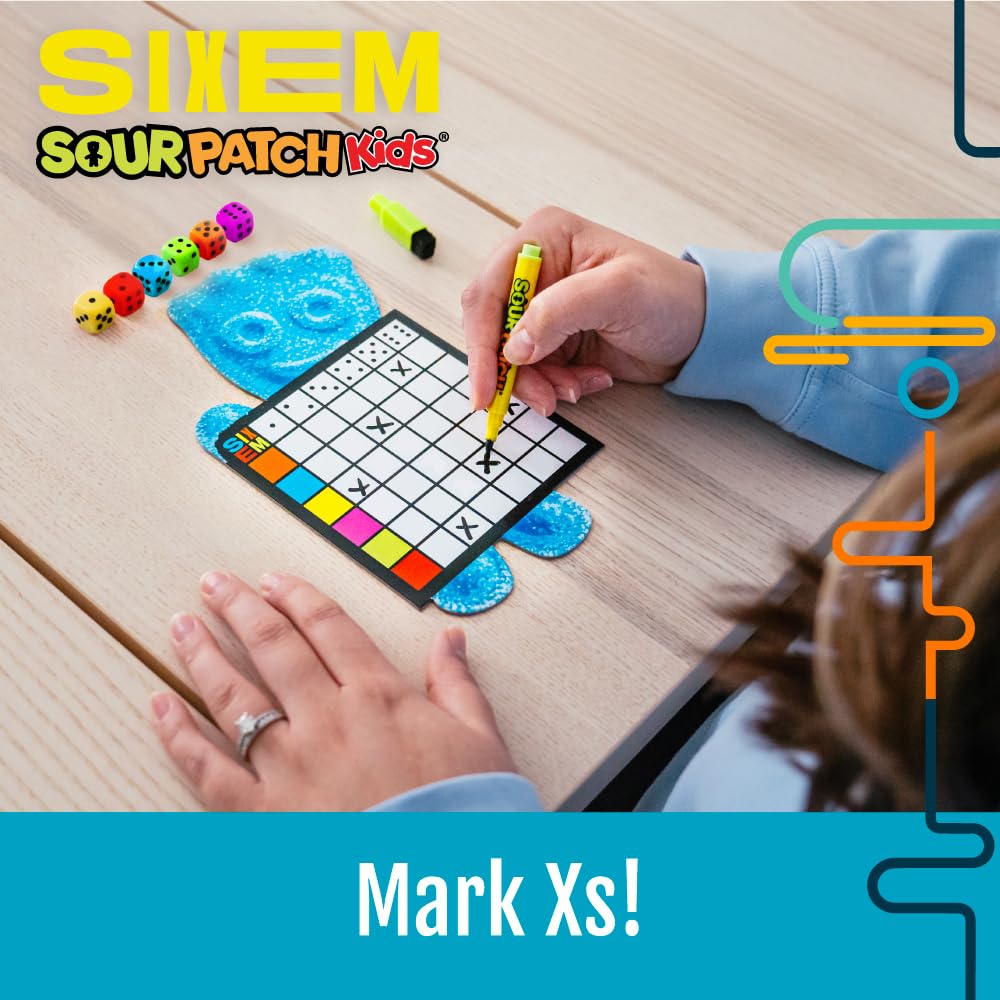 Hootenanny Games Sixem: Sour Patch Kids Dice Game | Fast-paced Strategy & Sabotage for 2-5 Players