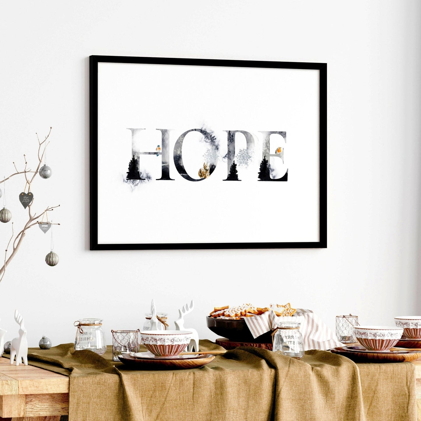 Xmas wall art print for Christmas decor