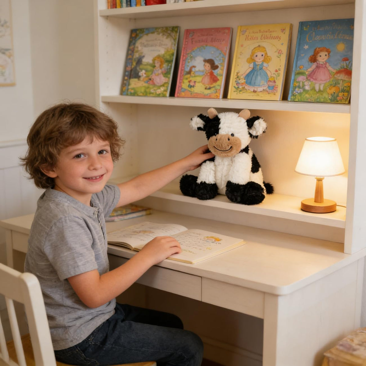 Hopearl Adorable Plush Cow Toy – 9-Inch Soft Stuffed Dairy Cattle for Kids