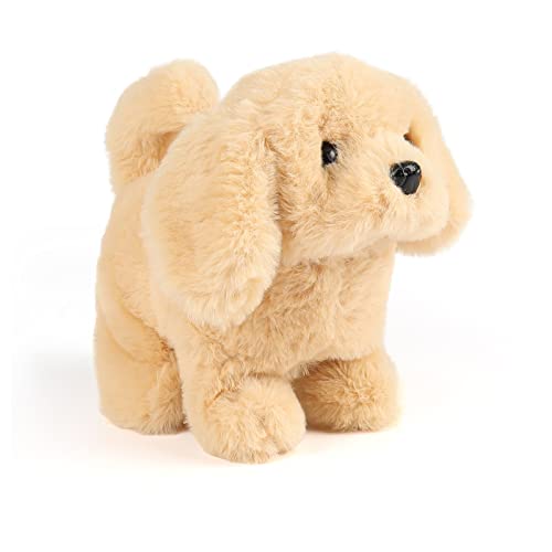 Hopearl Walking Dog Golden Retriever Interactive Plush Toy – 7-inch Moving Head, Wiggling Tail, Woof