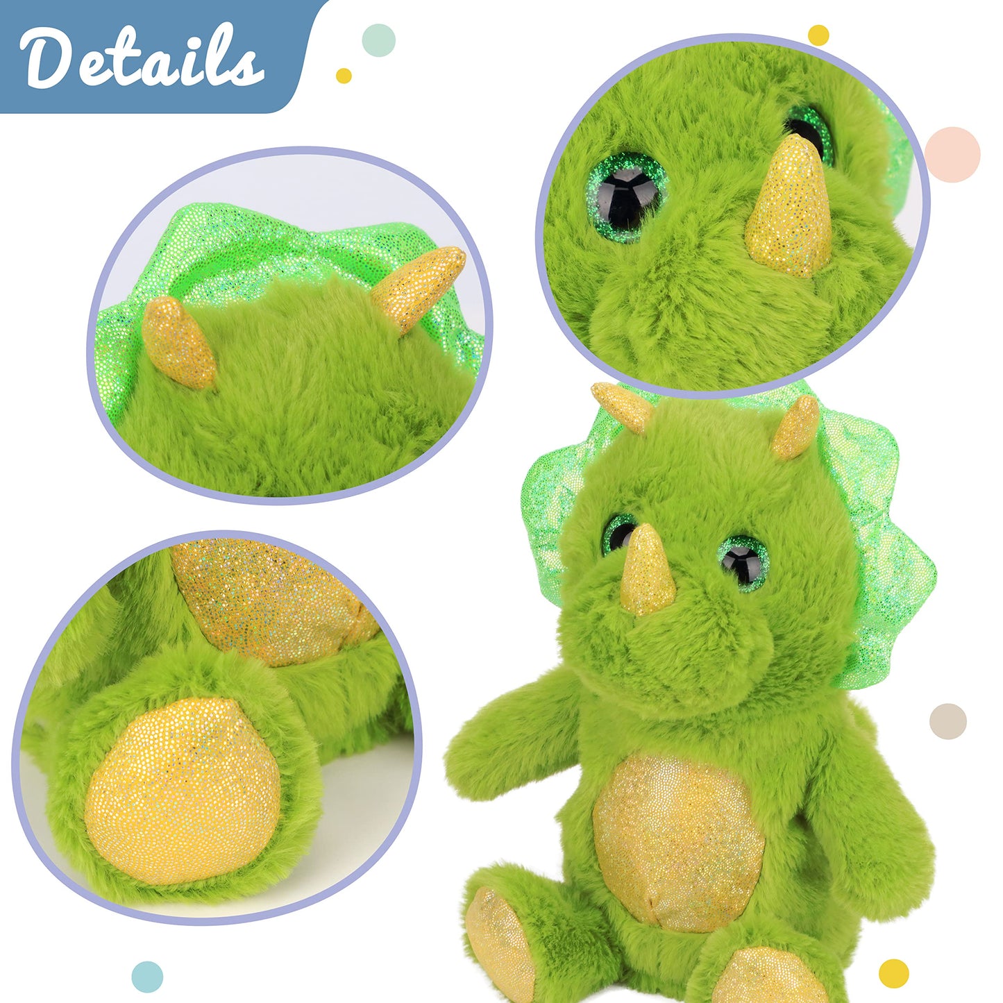 Hopearl Talking Dinosaur: Repeats What You Say with Nodding, 8-Inch Interactive Plush