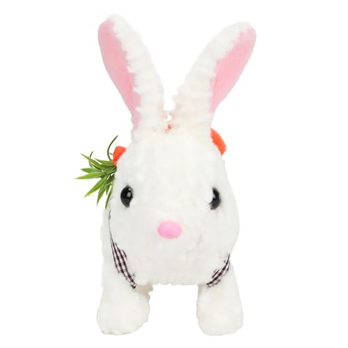 Hopearl Hopping Rabbit with LED Ears Backpack — Interactive Plush Bunny Toy for Toddlers, 7"