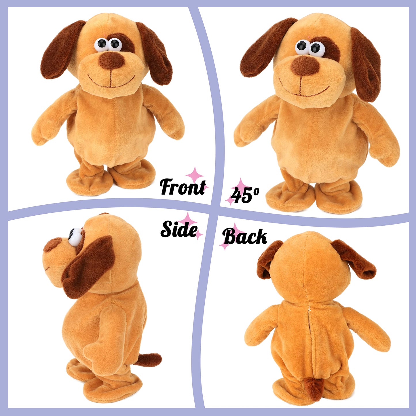Hopearl Talking Dog – Repeats What You Say | 8-Inch Interactive Plush Buddy