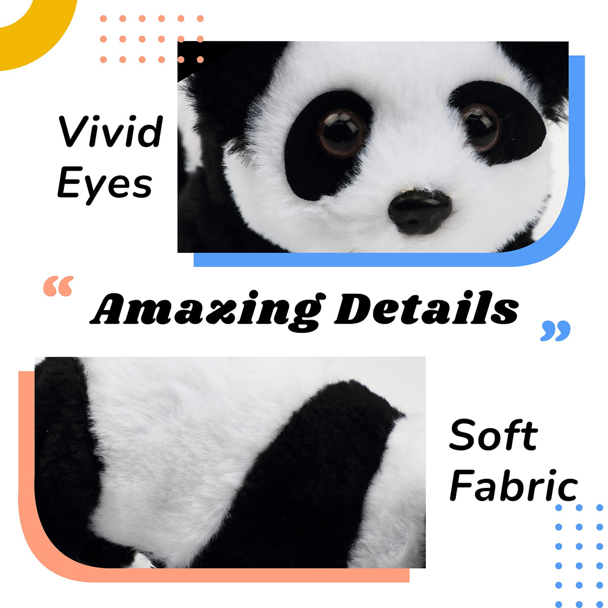 Hopearl Crawling Panda Interactive Plush Toy – 7-inch, Sounds & Movements