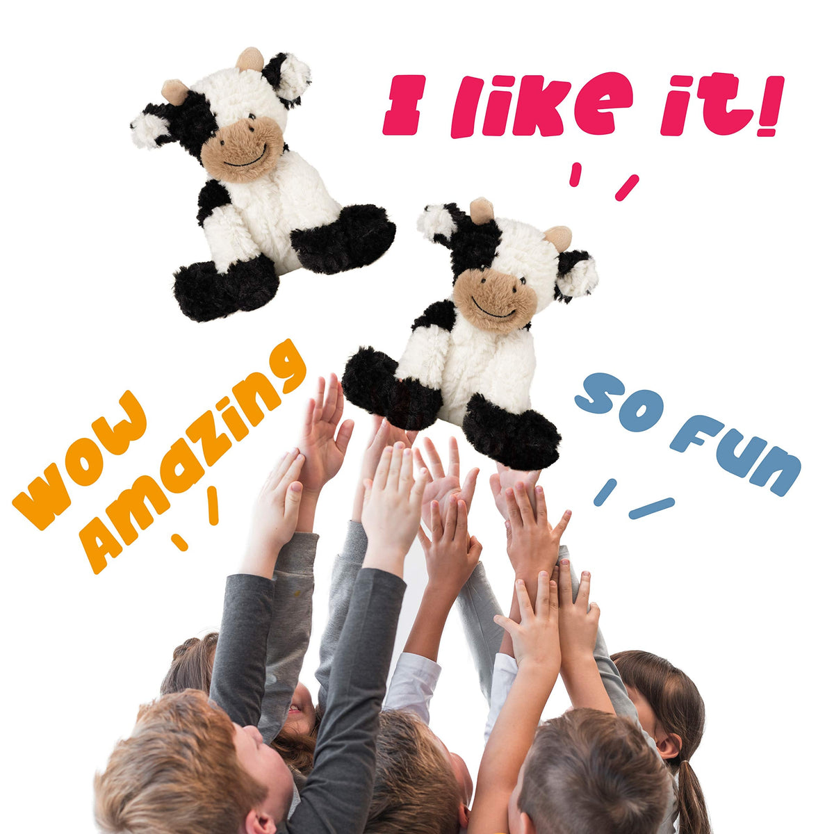 Hopearl Adorable Plush Cow Toy – 9-Inch Soft Stuffed Dairy Cattle for Kids