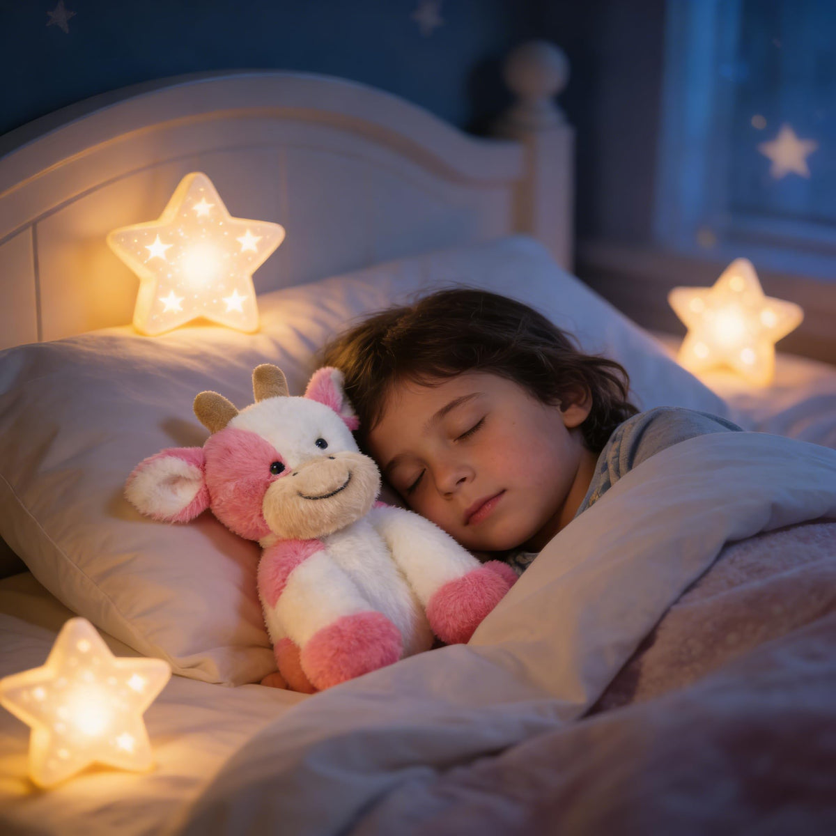 Hopearl Adorable Plush Cow Toy - 9-Inch Strawberry Pink Soft Stuffed Animal for Kids