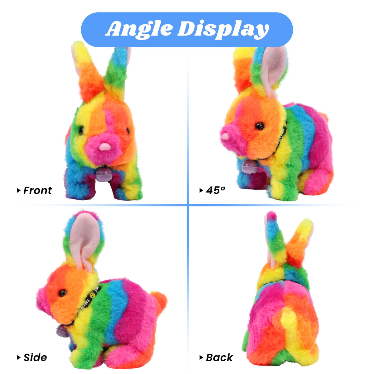 Hopearl Hopping Rabbit with Bell — Interactive Plush Toy for Toddlers (7in)