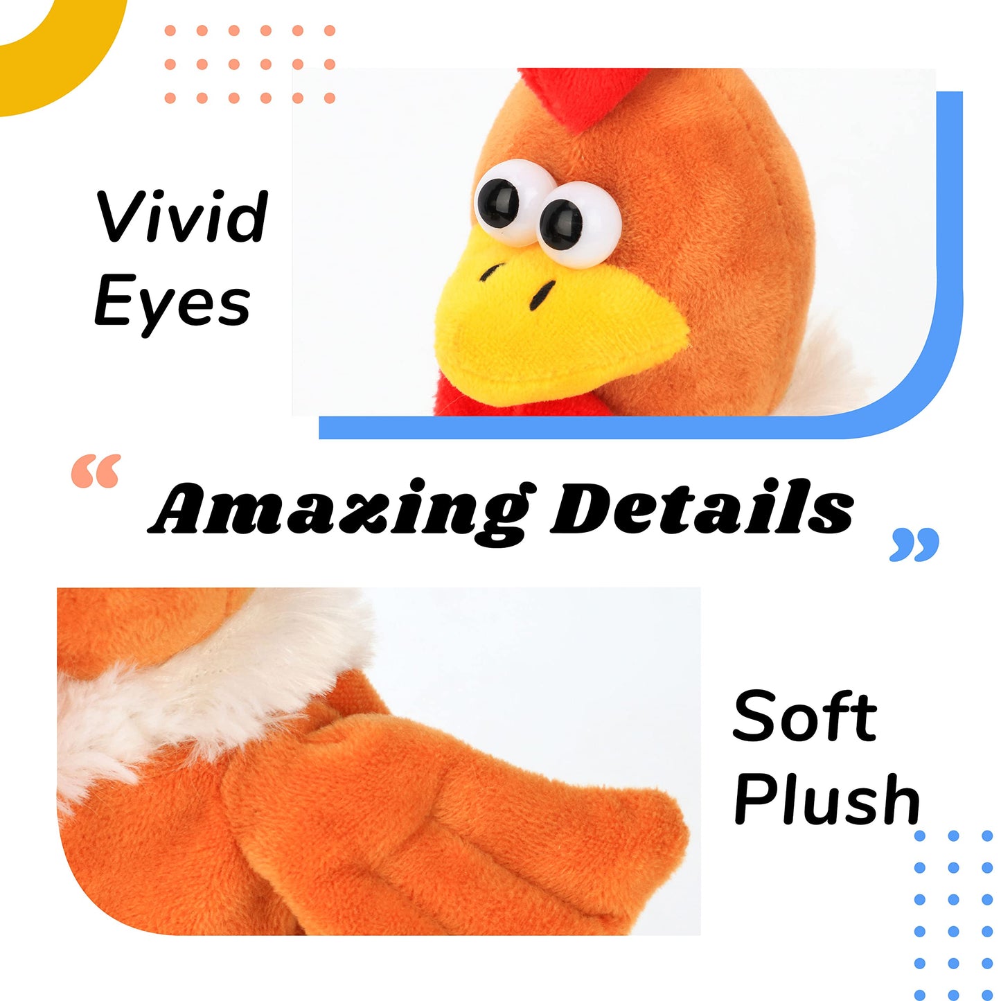 Hopearl Talking Chicken: Repeats What You Say - Interactive 9-Inch Plush Toy