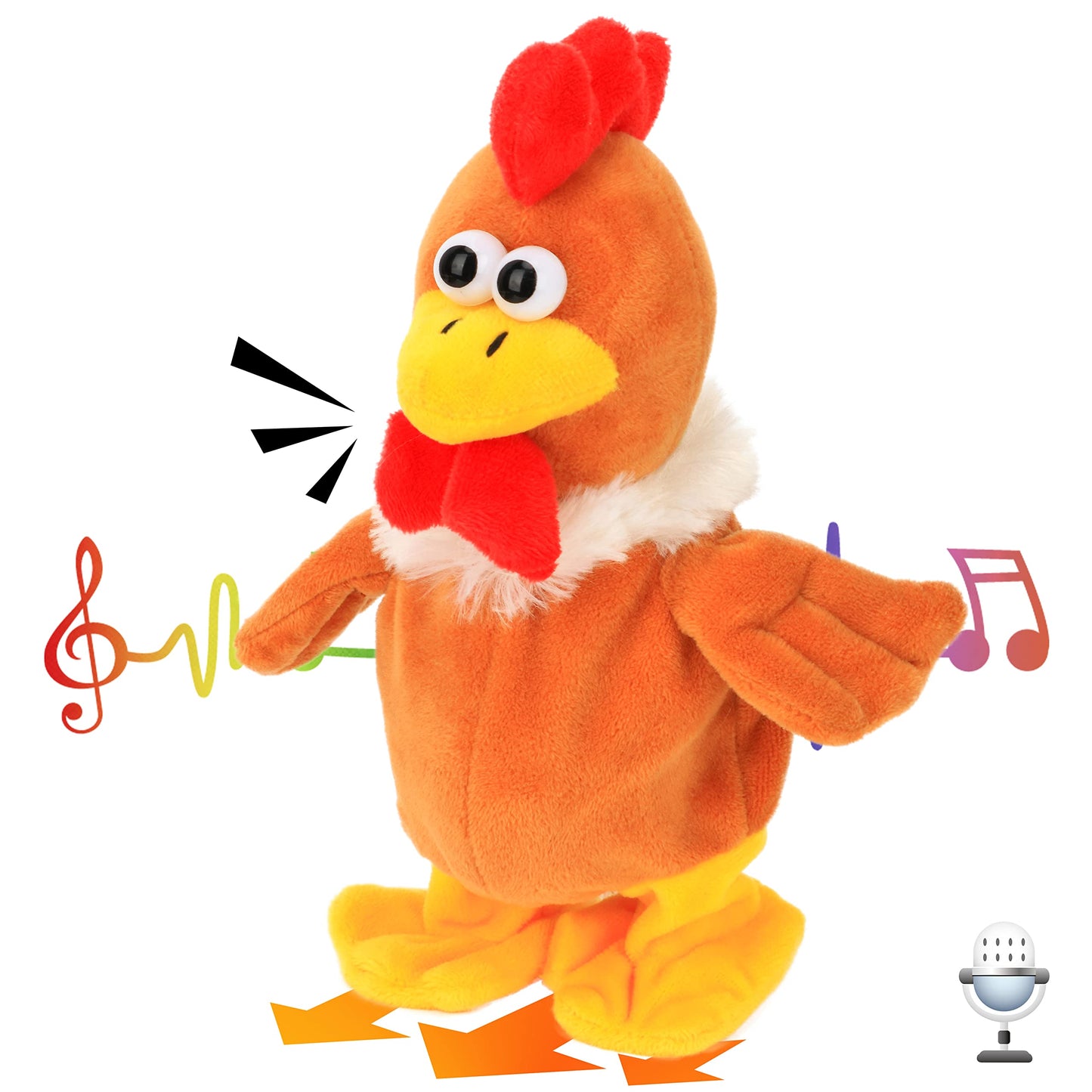 Hopearl Talking Chicken: Repeats What You Say - Interactive 9-Inch Plush Toy