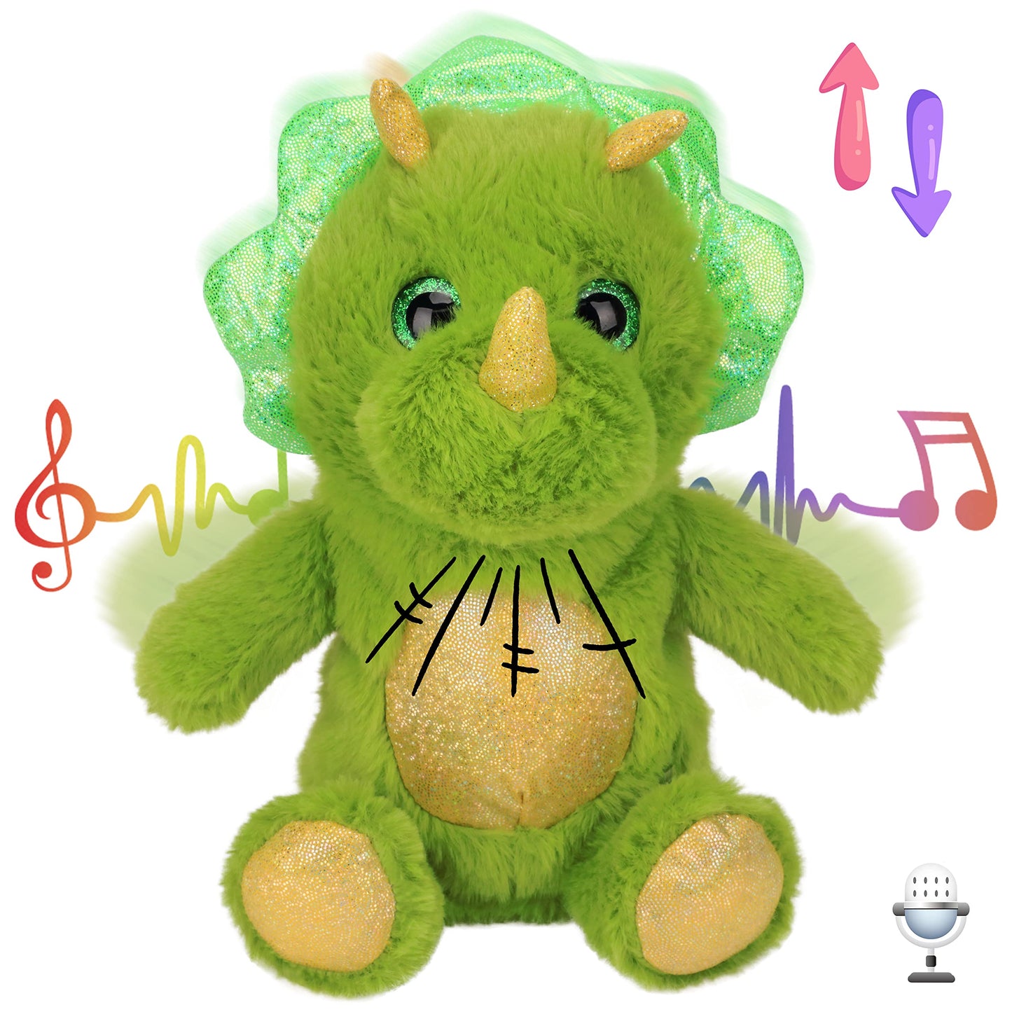 Hopearl Talking Dinosaur: Repeats What You Say with Nodding, 8-Inch Interactive Plush