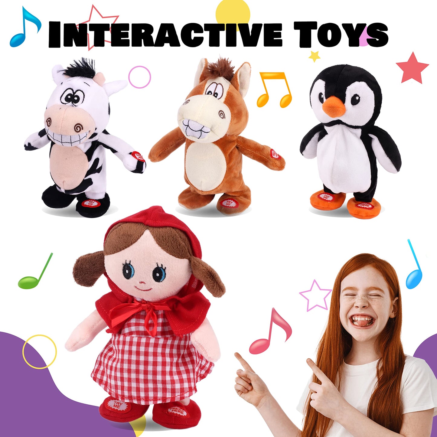 Hopearl Talking Penguin Repeats What You Say – 7.5-Inch Interactive Plush