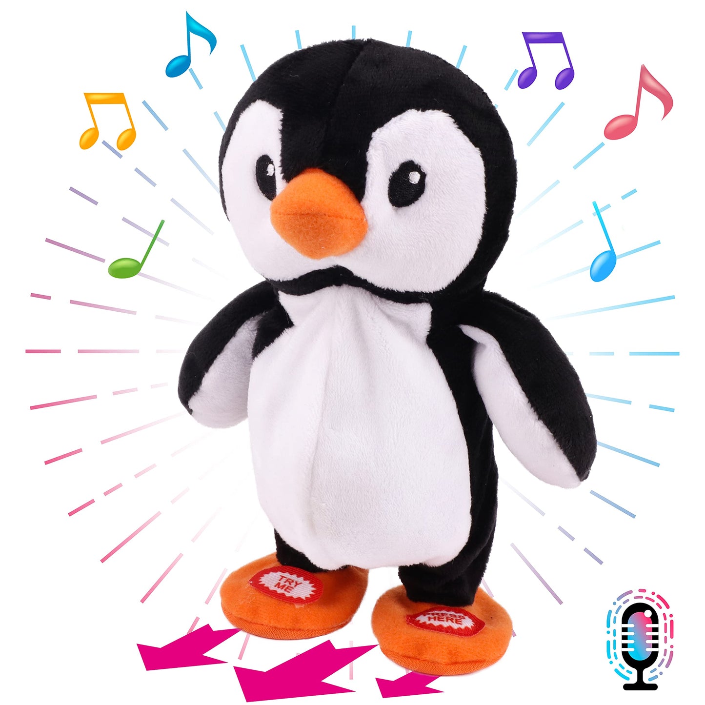 Hopearl Talking Penguin Repeats What You Say – 7.5-Inch Interactive Plush