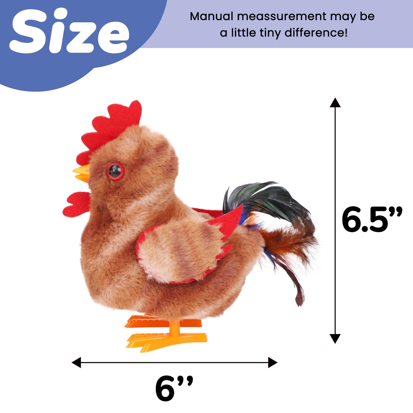 Hopearl Walking Chicken Toy – Interactive 8-Inch Brown Plush with Crow Sound for Toddlers