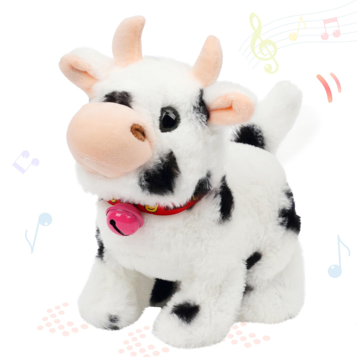 Hopearl Walking Cow Interactive Plush Toy – Hopping, Sounds & Movements, 7inch