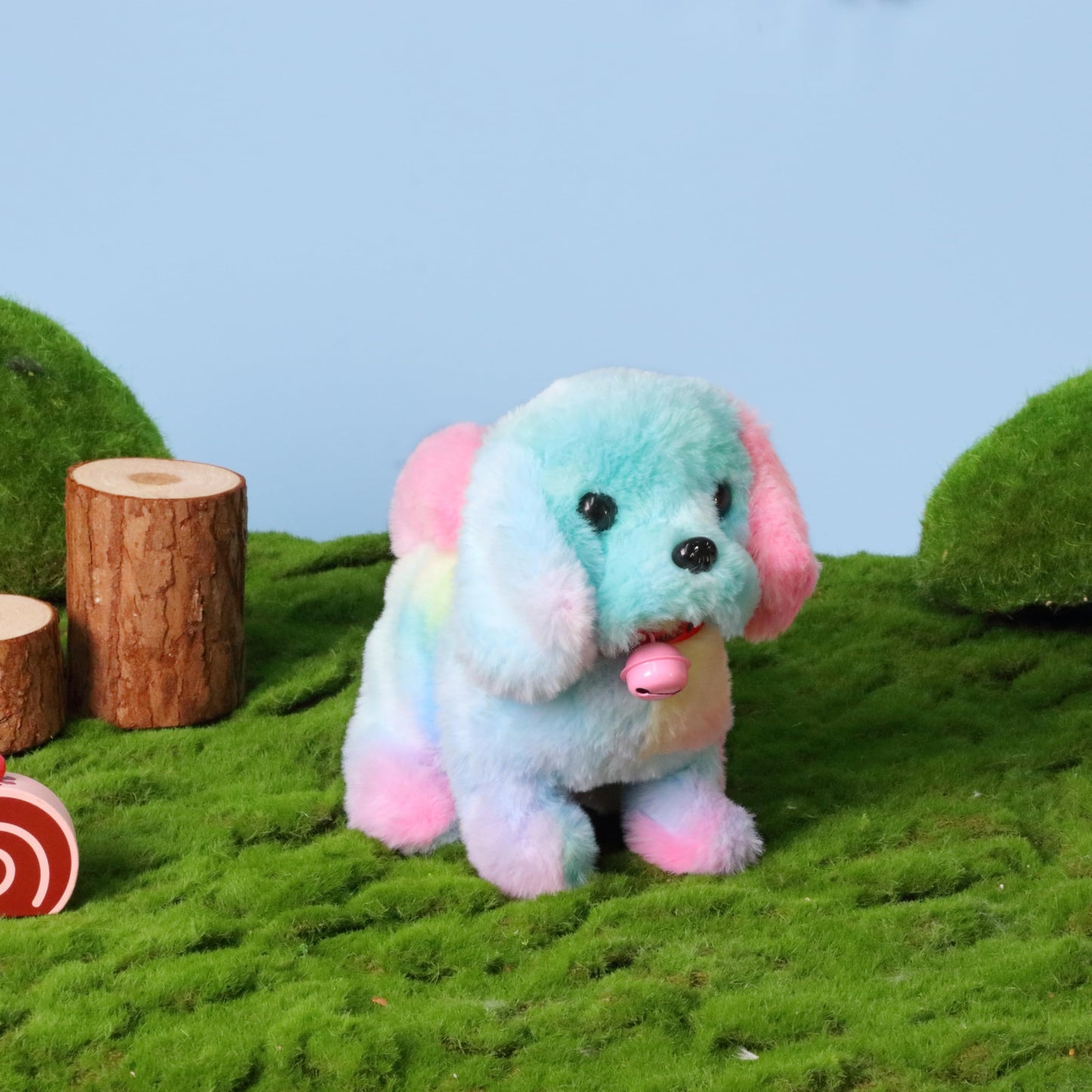 Hopearl Walking Dog with Bell – Interactive 7-Inch Rainbow Plush Toy for Toddlers