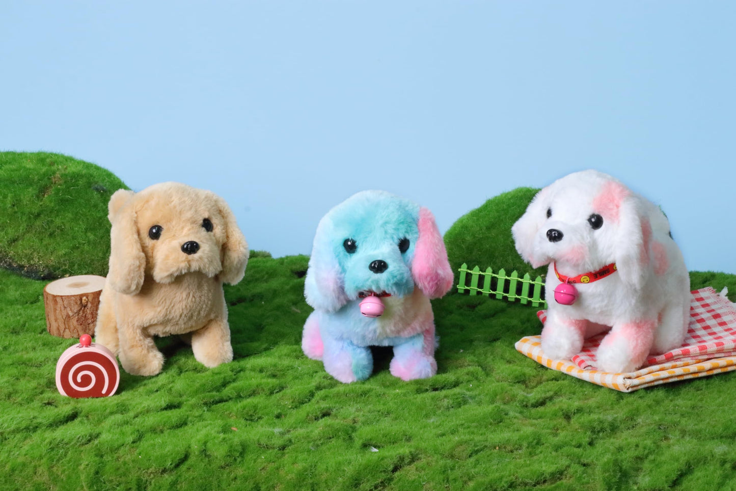 Hopearl Walking Dog with Bell – Interactive 7-Inch Rainbow Plush Toy for Toddlers