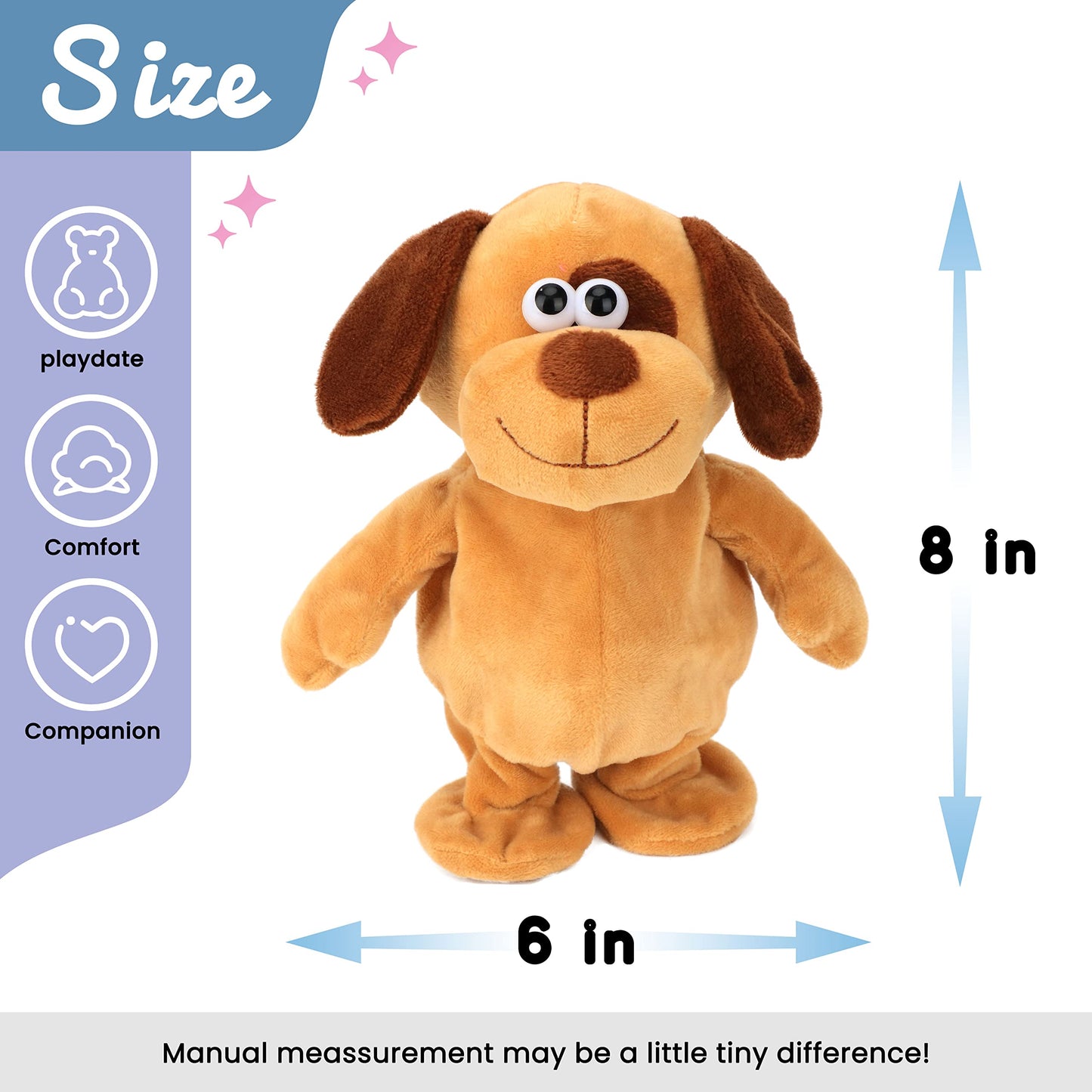 Hopearl Talking Dog – Repeats What You Say | 8-Inch Interactive Plush Buddy