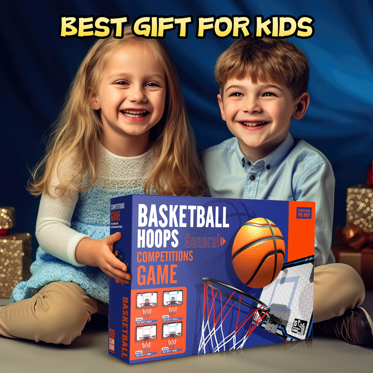 HopeRock Indoor Mini Basketball Hoop for Kids - LED Lights, Scoreboard & 3 Balls