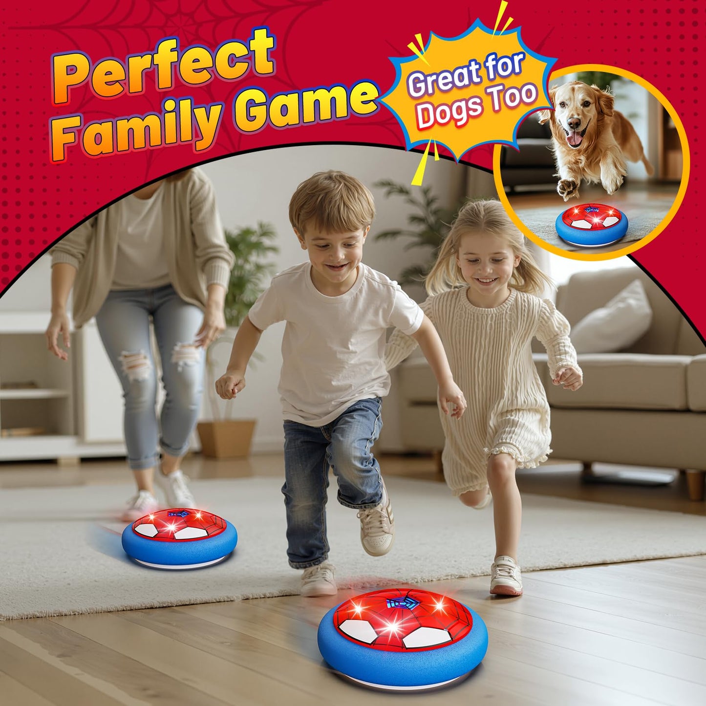 HopeRock Soccer Toys 2 Pack: LED Hover Balls for Indoor Fun