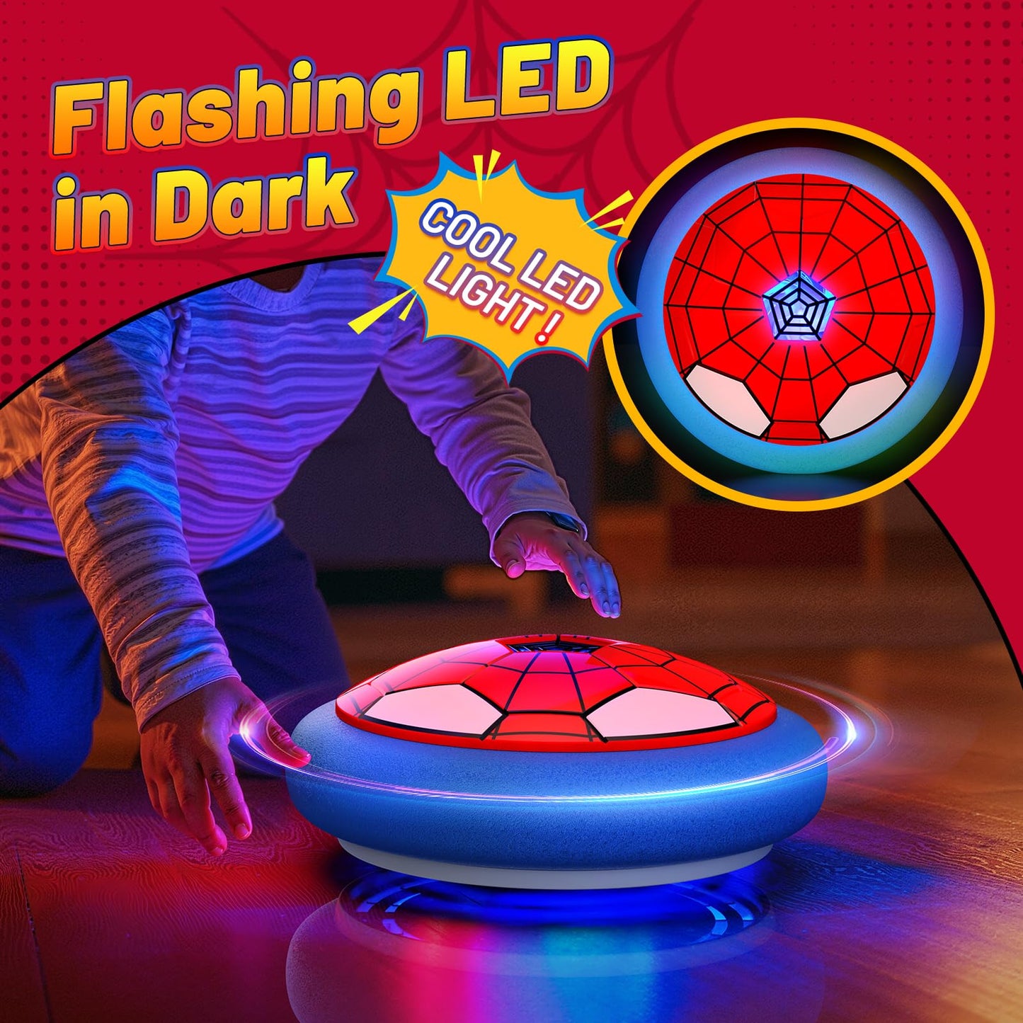 HopeRock Soccer Toys 2 Pack: LED Hover Balls for Indoor Fun