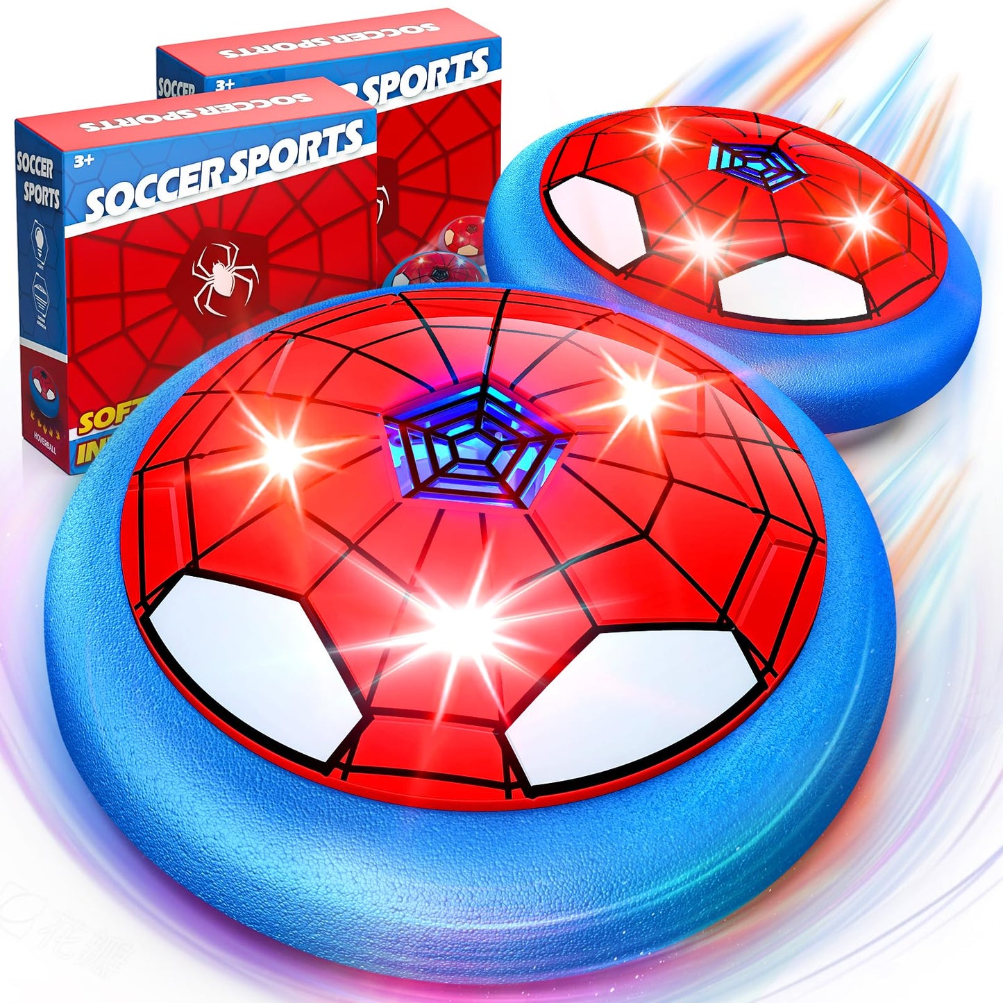 HopeRock Soccer Toys 2 Pack: LED Hover Balls for Indoor Fun